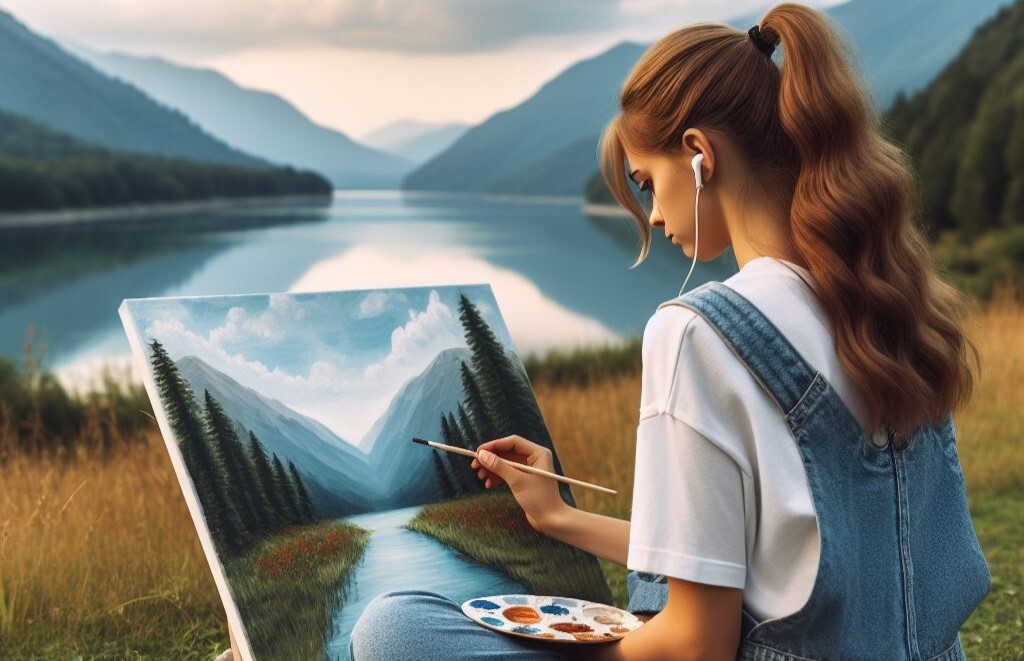 Wewnętrzne dziecko - nastolatka malująca obraz 